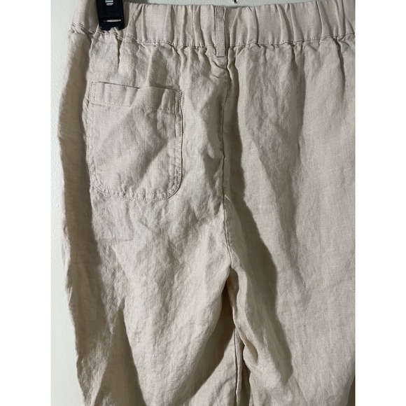 Quince European Linen Wide Leg Pants Size XS Beige Beachy Resort Quiet Luxury - Picture 4 of 8